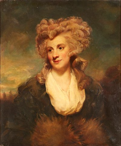 Halvlengde portrett av Lady De Clifford (olje på lerret) av Joshua (after) Reynolds