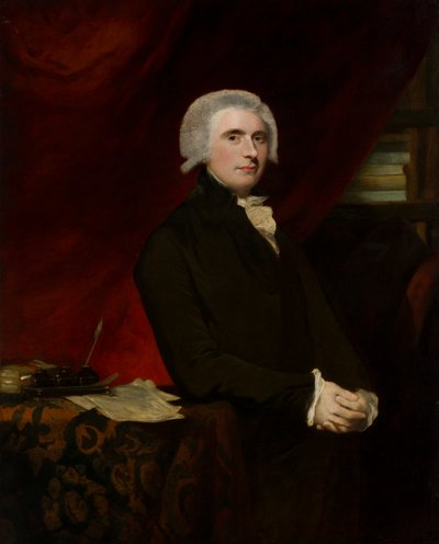 Portrett av Thomas, Lord Erskine (1750-1823) i biblioteket hans (olje på lerret) av Joshua (circle of) Reynolds