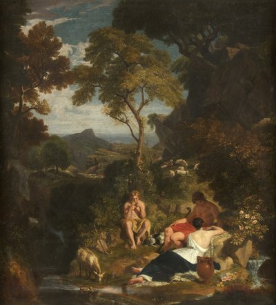 Arcadian Shepherds, ca. 1824 (olje på lerret) av Joshua Cristall
