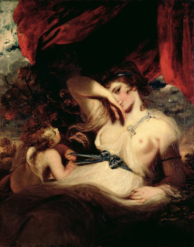 Amor som løsner beltet til Venus av Joshua Reynolds