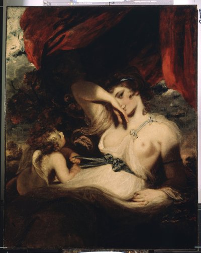Amor løsner Venus-båndet (Cupid løsner Venus-sonen). Maleri av Sir Joshua Reynolds (1732-1792) av Joshua Reynolds