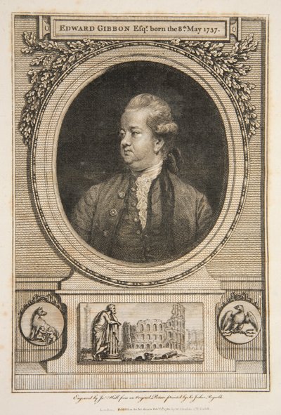 Edward Gibbon, Esq., pub. 1730 gravering. av Joshua Reynolds