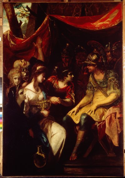 Kontinensen til Scipio den afrikanske (Publius Cornelius Scipio Africanus, 235-183 f.Kr.). Mytisk legende som fant sted under den andre puniske krigen (218–202 f.Kr.), etter erobringen av Cartagena (Tunisia), da soldater presenterer helten av Joshua Reynolds