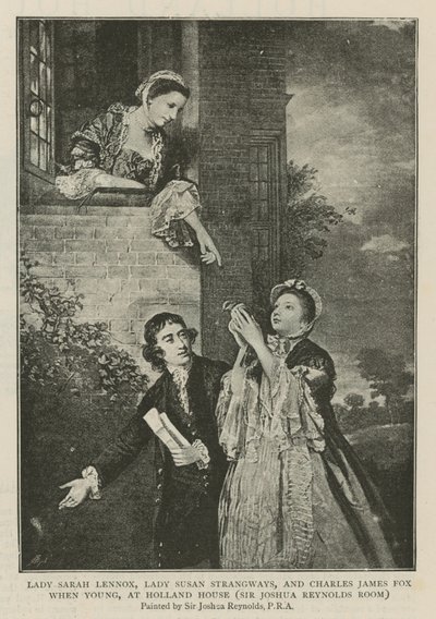 Lady Sarah Lennox, Lady Susan Strangways og Charles James Fox da de var unge, på Holland House av Joshua Reynolds