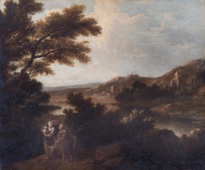 Landskap med flukten til Egypt (olje på lerret) av Joshua Reynolds