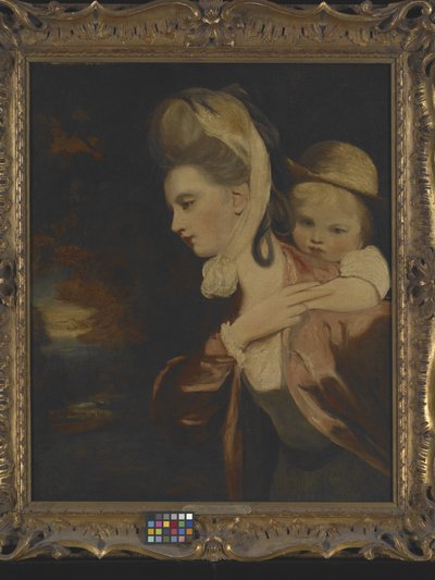 Pick-A-Back (Mrs. Payne Gallaway And Child) (Kopi av) (olje på lerret) av Joshua Reynolds