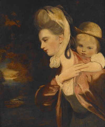 På ryggen (fru Payne Gallaway og barn) (kopi) av Joshua Reynolds