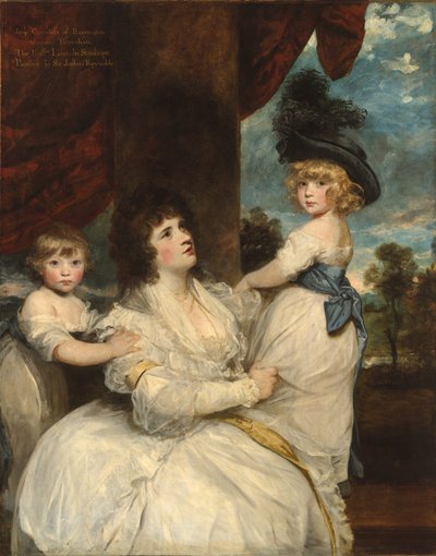 Portrett av Jane, grevinne av Harrington, med hennes sønner, viscount Petersham og den ærede Lincoln Stanhope, 1786-7 av Joshua Reynolds