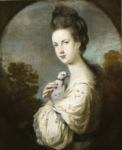 Portrett av frøken Juliet Langton stående, halv lengde, 1764 av Joshua Reynolds