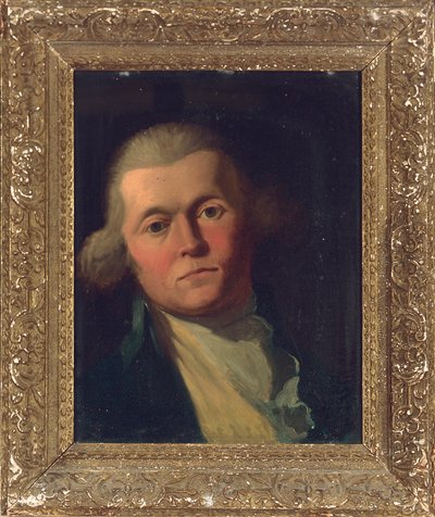 Portrett av en herre, bystlang, i blå frakk og gul vest av Joshua Reynolds
