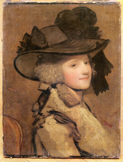Portrett av en kvinne i en svart hatt av Joshua Reynolds