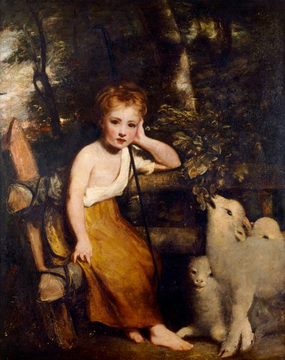 Den unge gjeterinnen (olje på lerret) av Joshua Reynolds