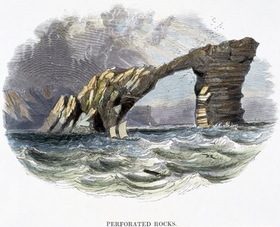 Perforerte bergarter, fra Phenomena of Nature, 1849 av Josiah Wood Whymper