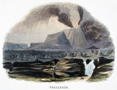 Vulkaner, fra Phenomena of Nature, 1849 av Josiah Wood Whymper