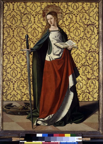 Baksiden av altertavlen: St. Katarina av Alexandria av Josse (fl.1493 1508) Lieferinxe