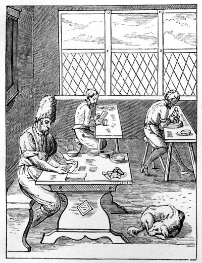 Nåle- og nålemaker, c1559-1591 av Jost Amman