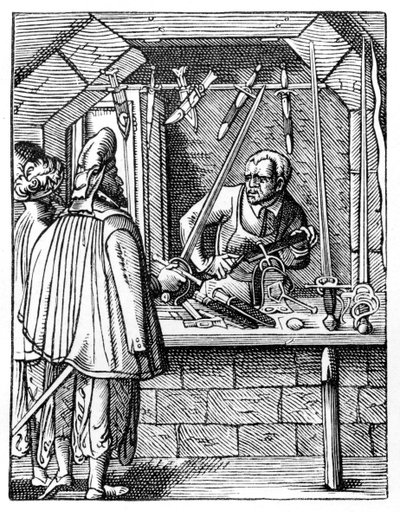 Sverdmaker, c1559-1591 av Jost Amman