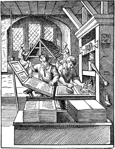 Printers Workshop, 1568. av Jost Amman