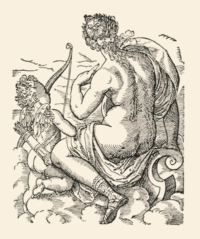 Venus og Amor, 1906. av Jost Ammon