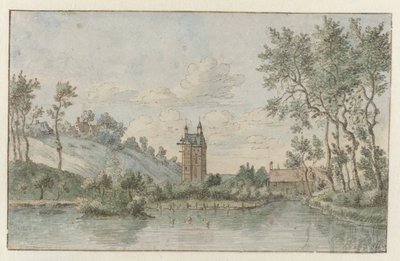 Landskap med Huis Kluys, nær Brussel av Josua de Grave (attributed to)