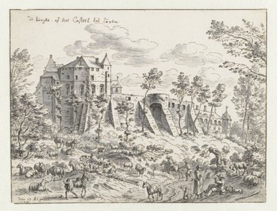Castle of Leuven, 1675 (penn og blekk på papir) av Josua de Grave