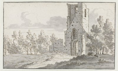 Ruinen av kapellet i Eik en Duinen nær Haag av Josua de Grave