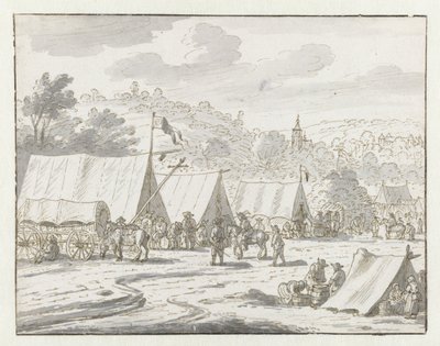 Utsikt over et leir av Army of Willem III nær Lembeek, Flamsk-Brabant av Josua de Grave