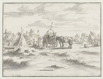 Utsikt over et leir av Army of Willem III nær Leuven av Josua de Grave