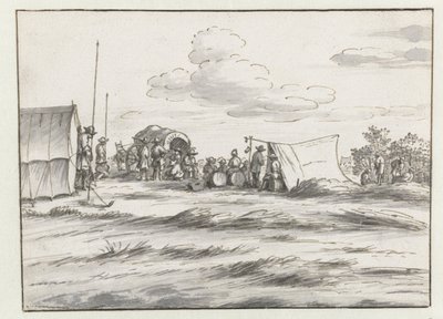 Utsikt over et leir av Army of Willem III nær Leuven av Josua de Grave