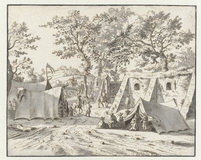 Utsikt over et leir av Army of Willem III nær Leuven av Josua de Grave