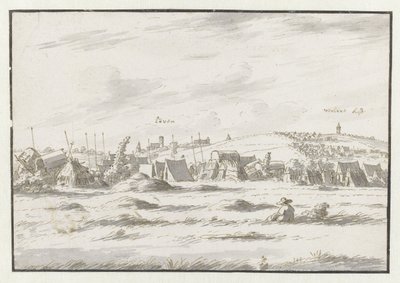 Utsikt over et leir av Army of Willem III nær Leuven av Josua de Grave