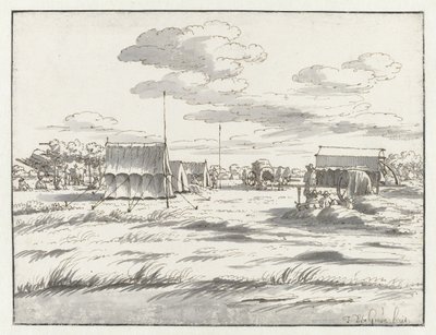 Utsikt over et leir av Army of Willem III nær Leuven av Josua de Grave
