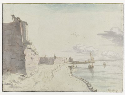 Utsikt over Waterschans Bulwark, Bergen op Zoom av Josua de Grave