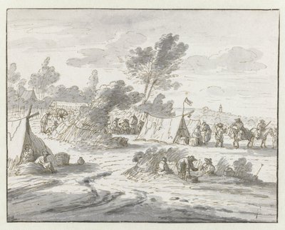 Utsikt over et leir av Army of Willem III nær Lembeek, Flamsk-Brabant av Josua de Grave
