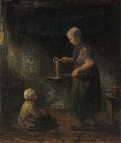Pannekakene, ca. 1875 (olje på stoff) av Jozef (1824 1911) Israels
