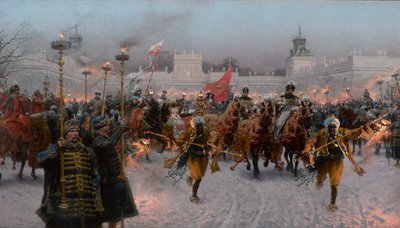 Avgang fra Wilanów av John III Sobieski og Marysienka, 1897. av Jozef Brandt