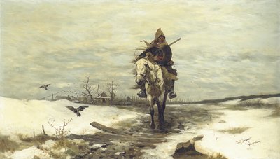 Den ensomme jegeren, 1881 av Jozef Brandt