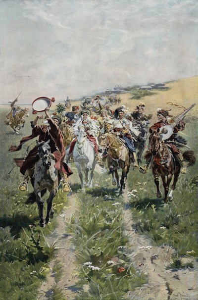 Brudeprosesjon for ukrainsk kosakk av Jozef Brandt