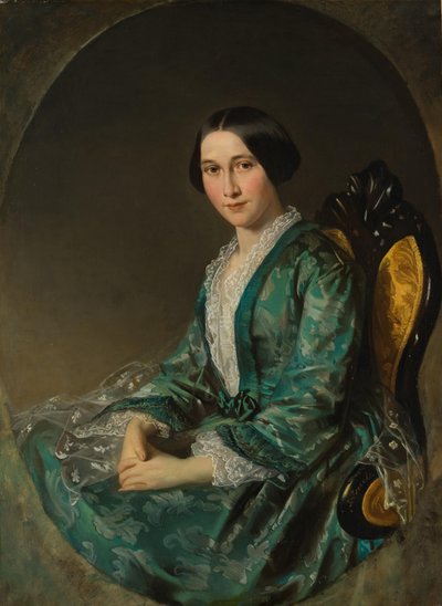 Jeanette Bloemen (1829-1915), hustru til Amsterdam-megleren Hendrik Luden (1822-1895) av Jozef Israëls