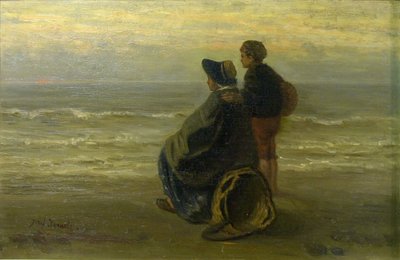 Mor og barn på en strand av Jozef Israëls