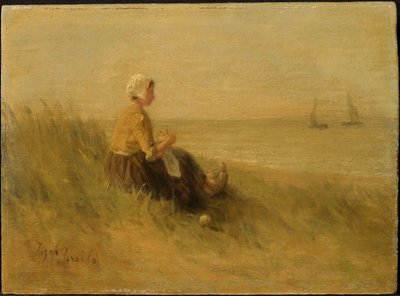 Kvinne på stranden av Jozef Israëls