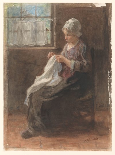 syersken av Jozef Israëls (signed by artist)
