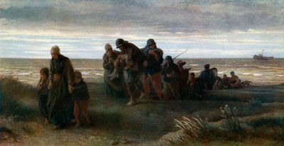 Fiskere som bærer en druknet mann, c1861, 1912. av Jozef Israëls