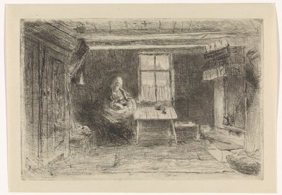 Interiør med mor og barn av Jozef Israëls