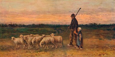 Flokkens retur, c1899 av Jozef Israëls