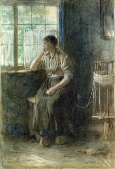 Kvinne ved vinduet (wc på papp) av Jozef Israëls