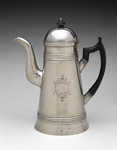 Kaffekanne, ca. 1814-1825 (tinn, tre) av Jr. Ebenezer Smith