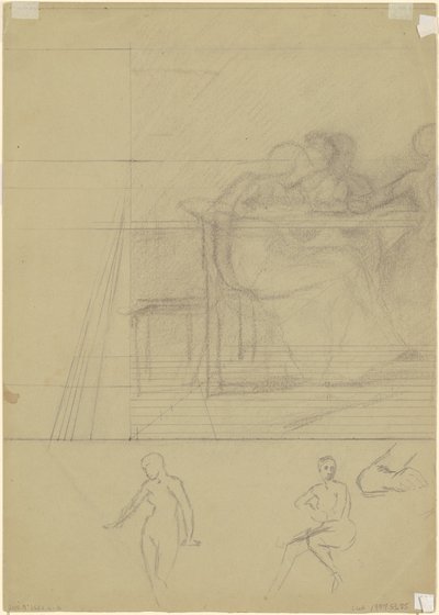 Studier av figurer [verso] av Jr. Enoch Wood Perry