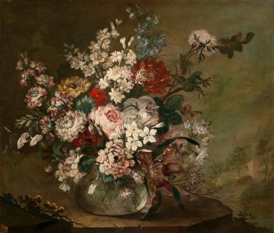 Stilleben med blomster i en vase, ca. 1780-1790 av Juan Bautista Romero