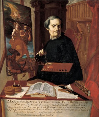 Portrett av Accyclo Antonio Palomino av Castro og Velasco av Juan Bautista Simo